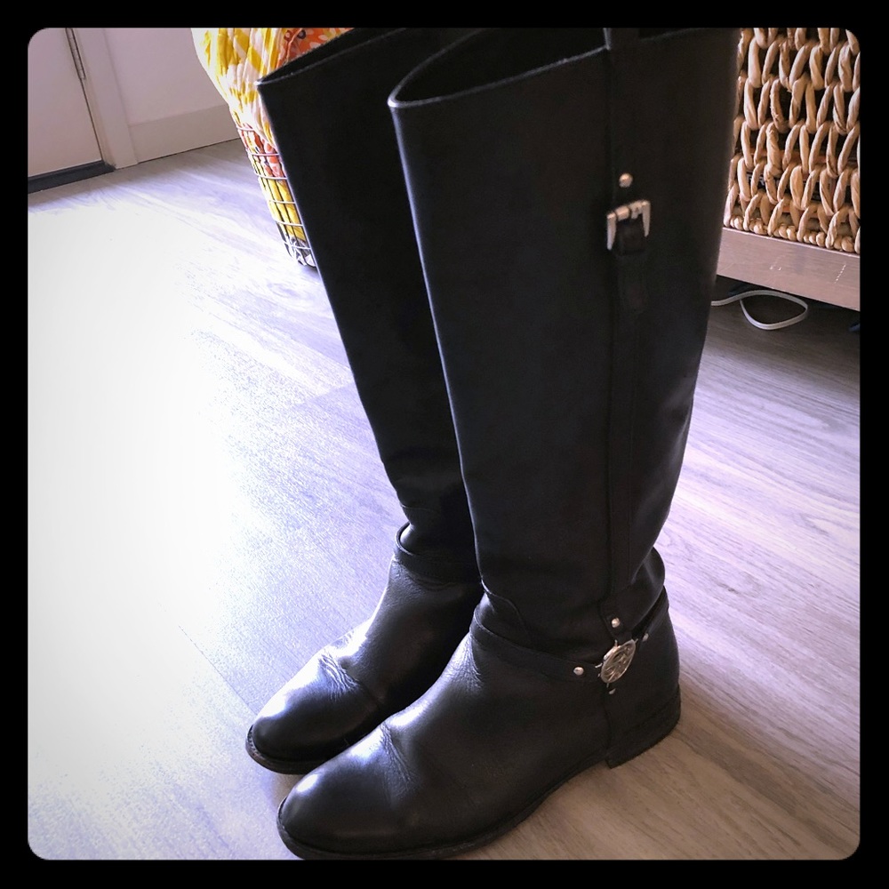 Knee height coach boots